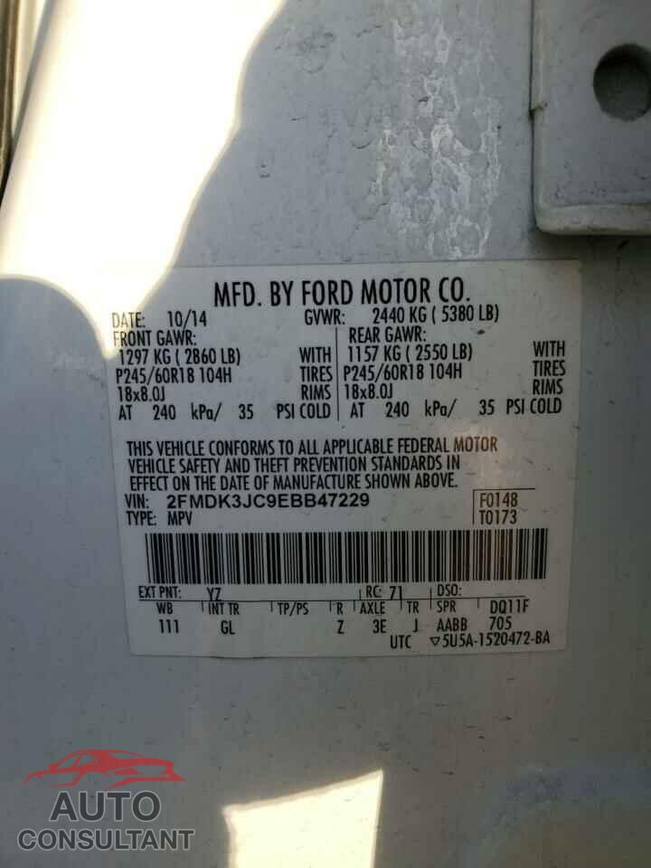 FORD EDGE 2014 - 2FMDK3JC9EBB47229