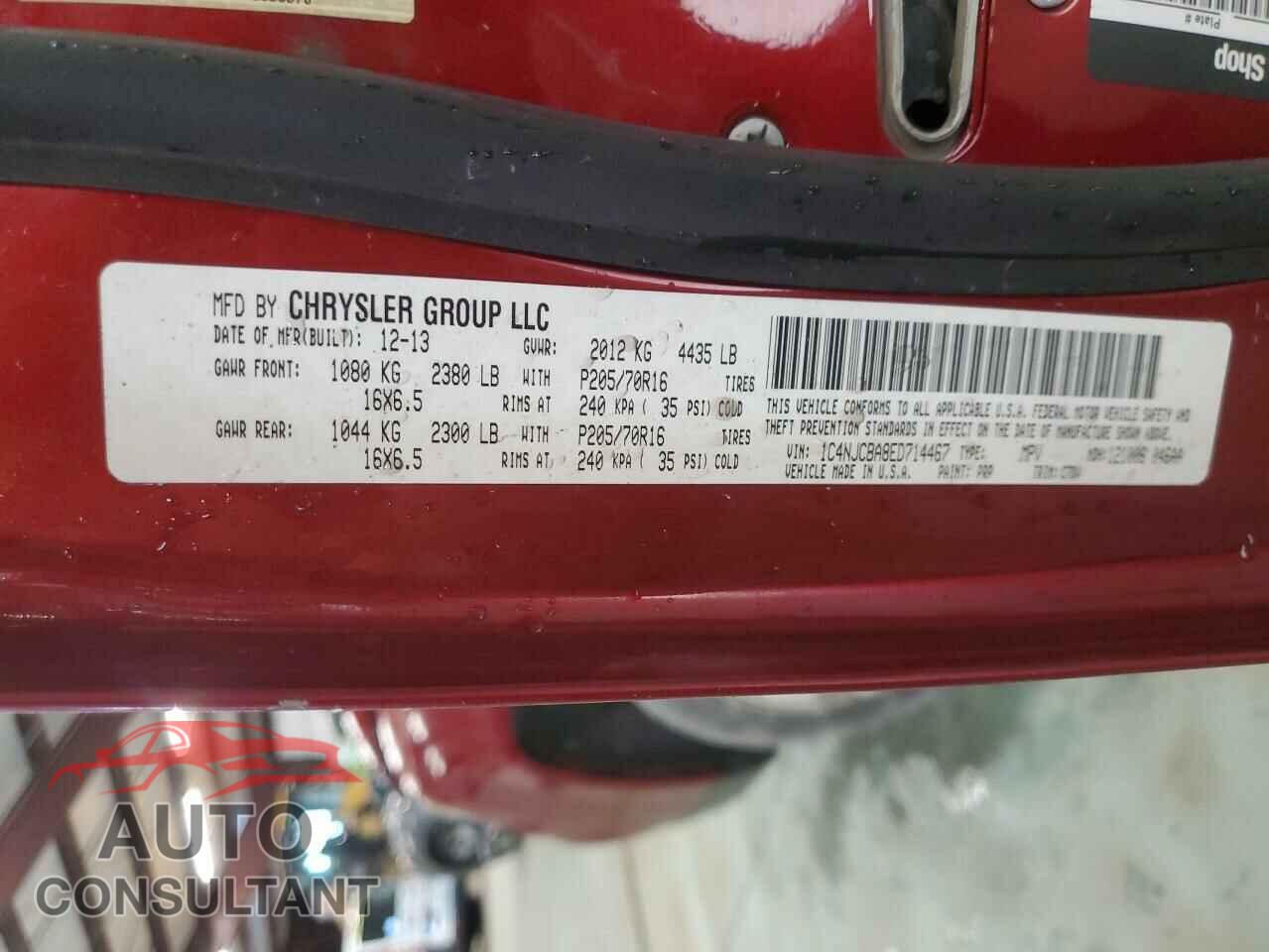 JEEP COMPASS 2014 - 1C4NJCBA8ED714467