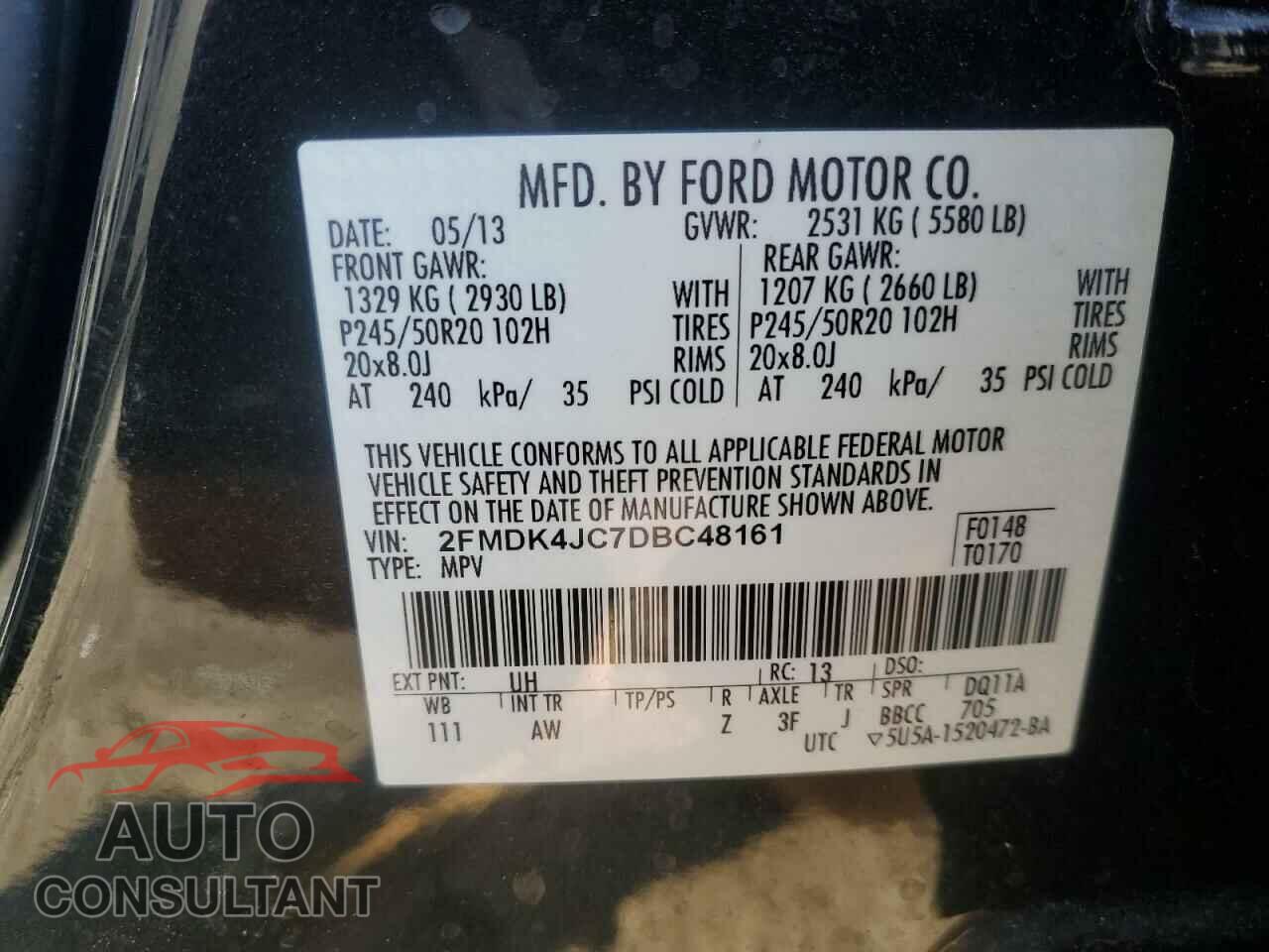 FORD EDGE 2013 - 2FMDK4JC7DBC48161