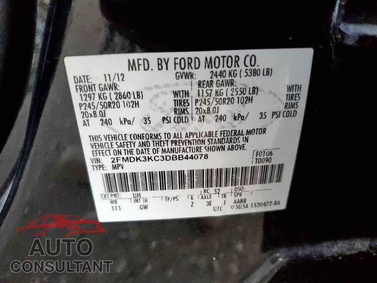 FORD EDGE 2013 - 2FMDK3KC3DBB44078