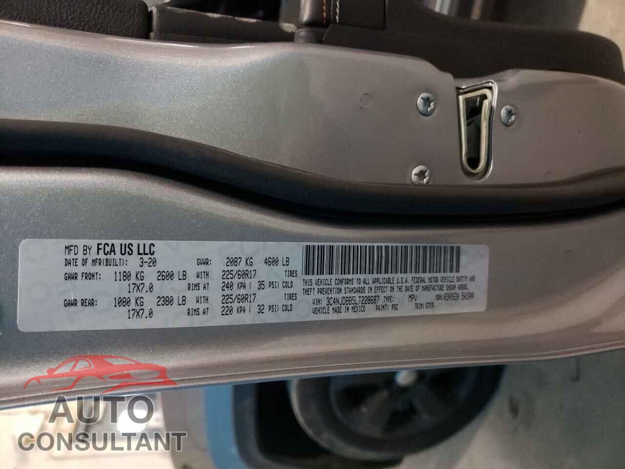 JEEP COMPASS 2020 - 3C4NJDBB5LT228687