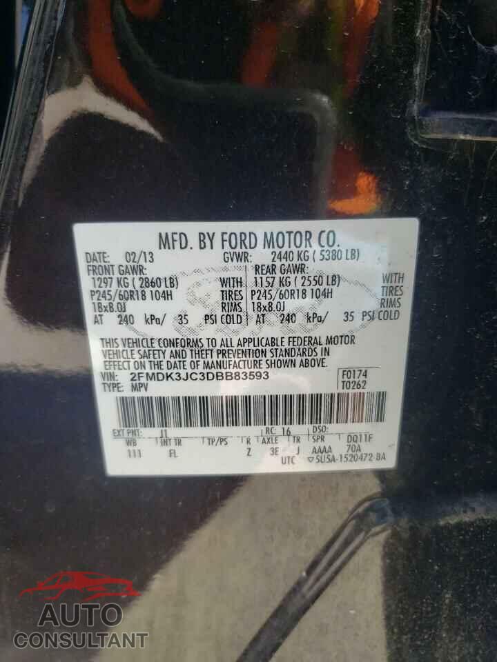 FORD EDGE 2013 - 2FMDK3JC3DBB83593