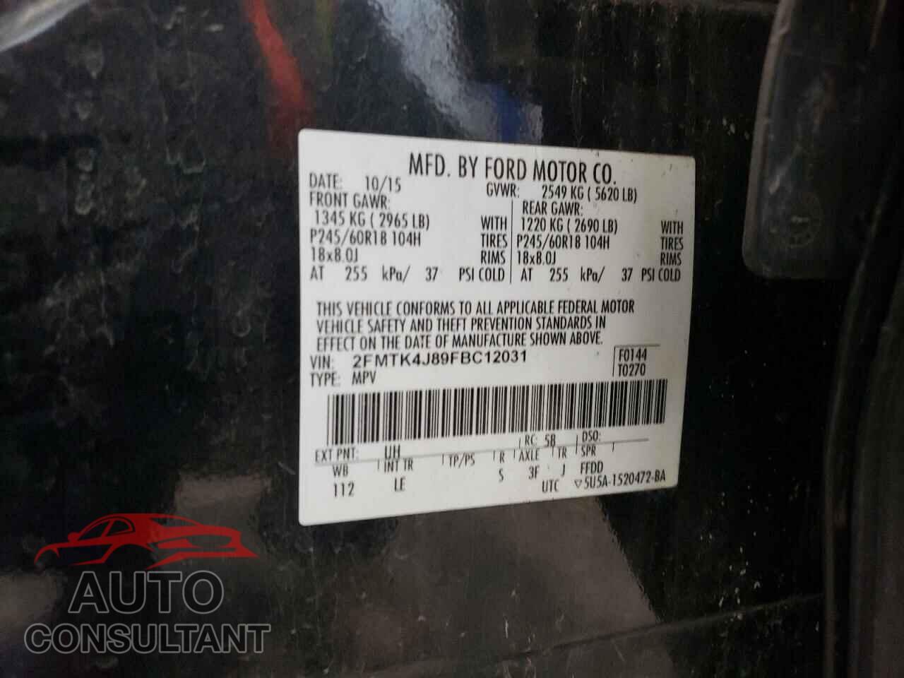 FORD EDGE 2015 - 2FMTK4J89FBC12031