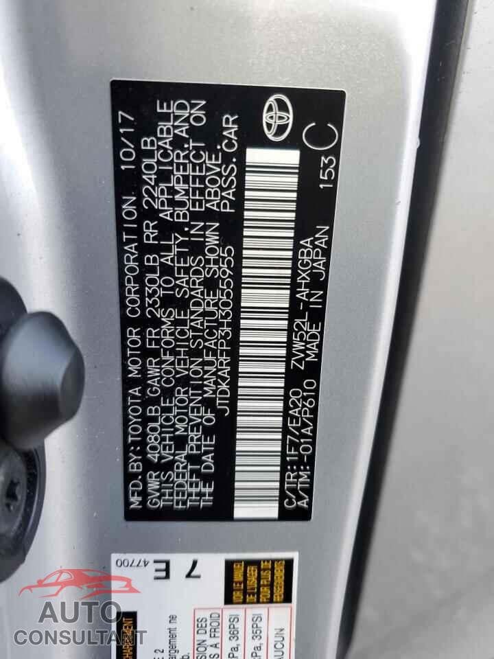 TOYOTA PRIUS 2017 - JTDKARFP3H3055955