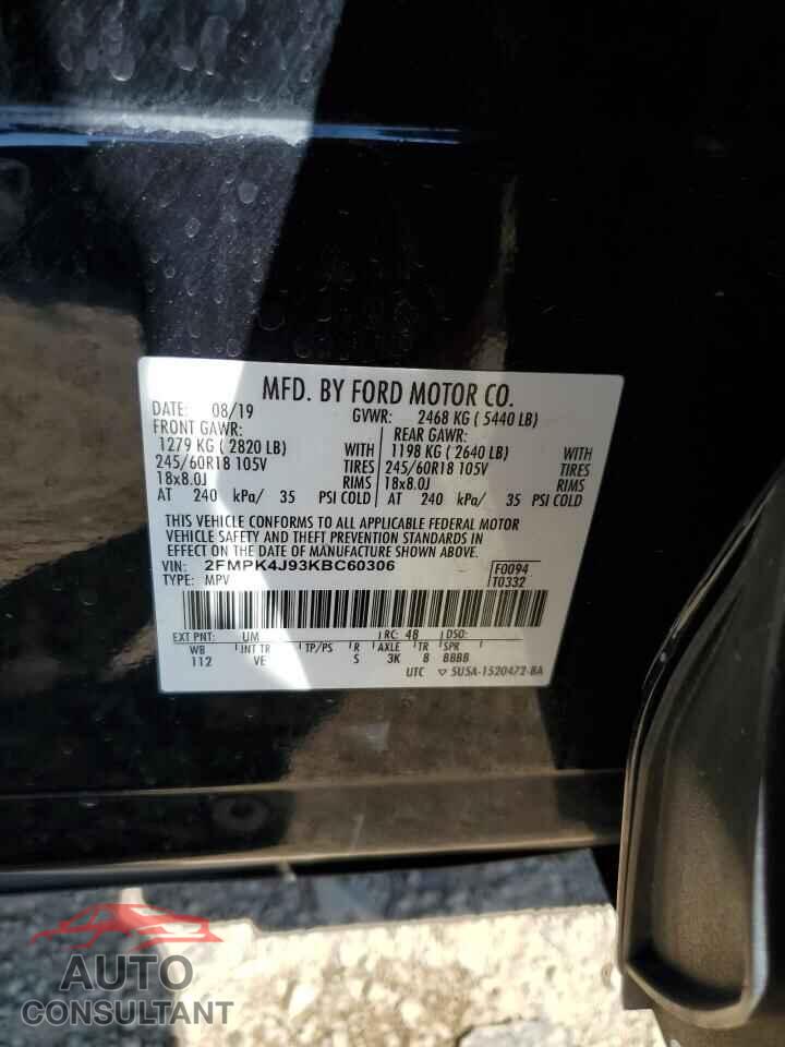 FORD EDGE 2019 - 2FMPK4J93KBC60306