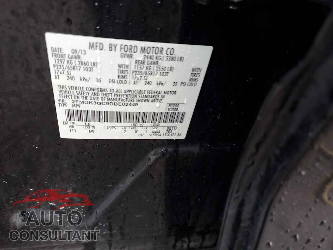FORD EDGE 2013 - 2FMDK3GC9DBE02449