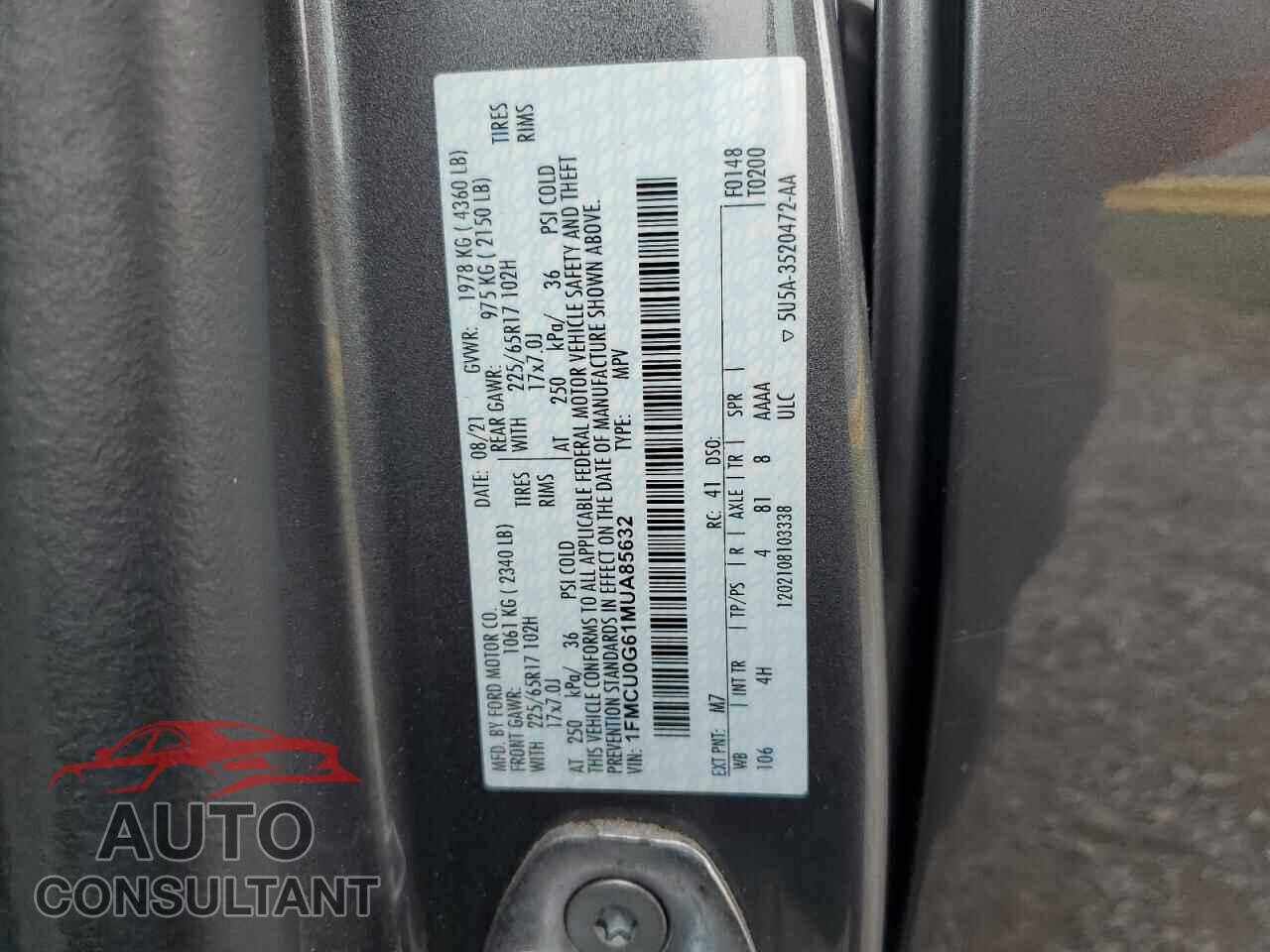 FORD ESCAPE 2021 - 1FMCU0G61MUA85632