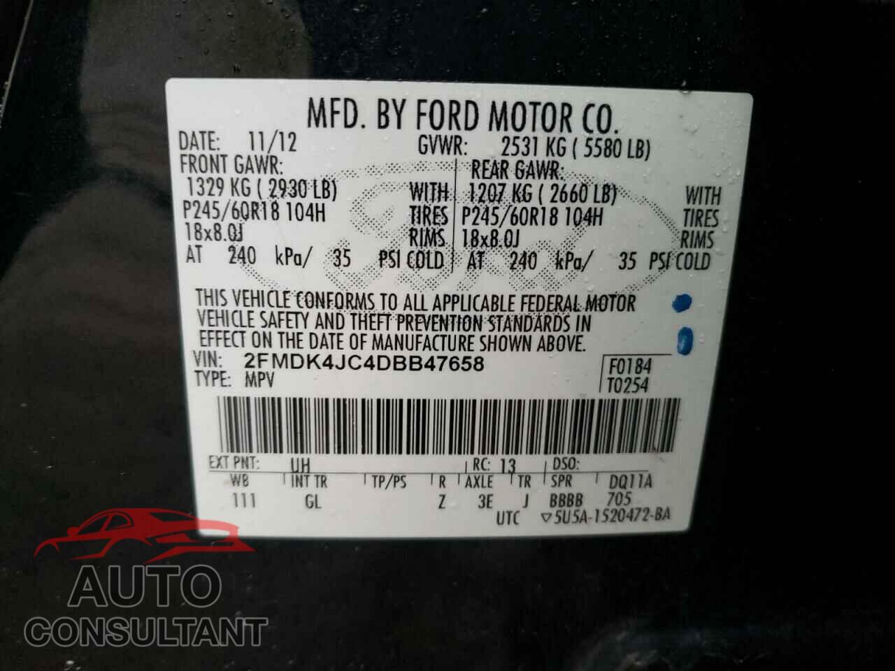 FORD EDGE 2013 - 2FMDK4JC4DBB47658