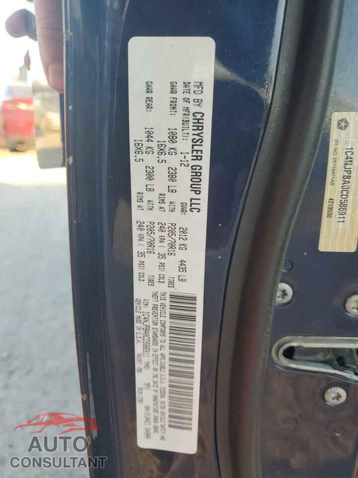 JEEP PATRIOT 2012 - 1C4NJPBA0CD586911