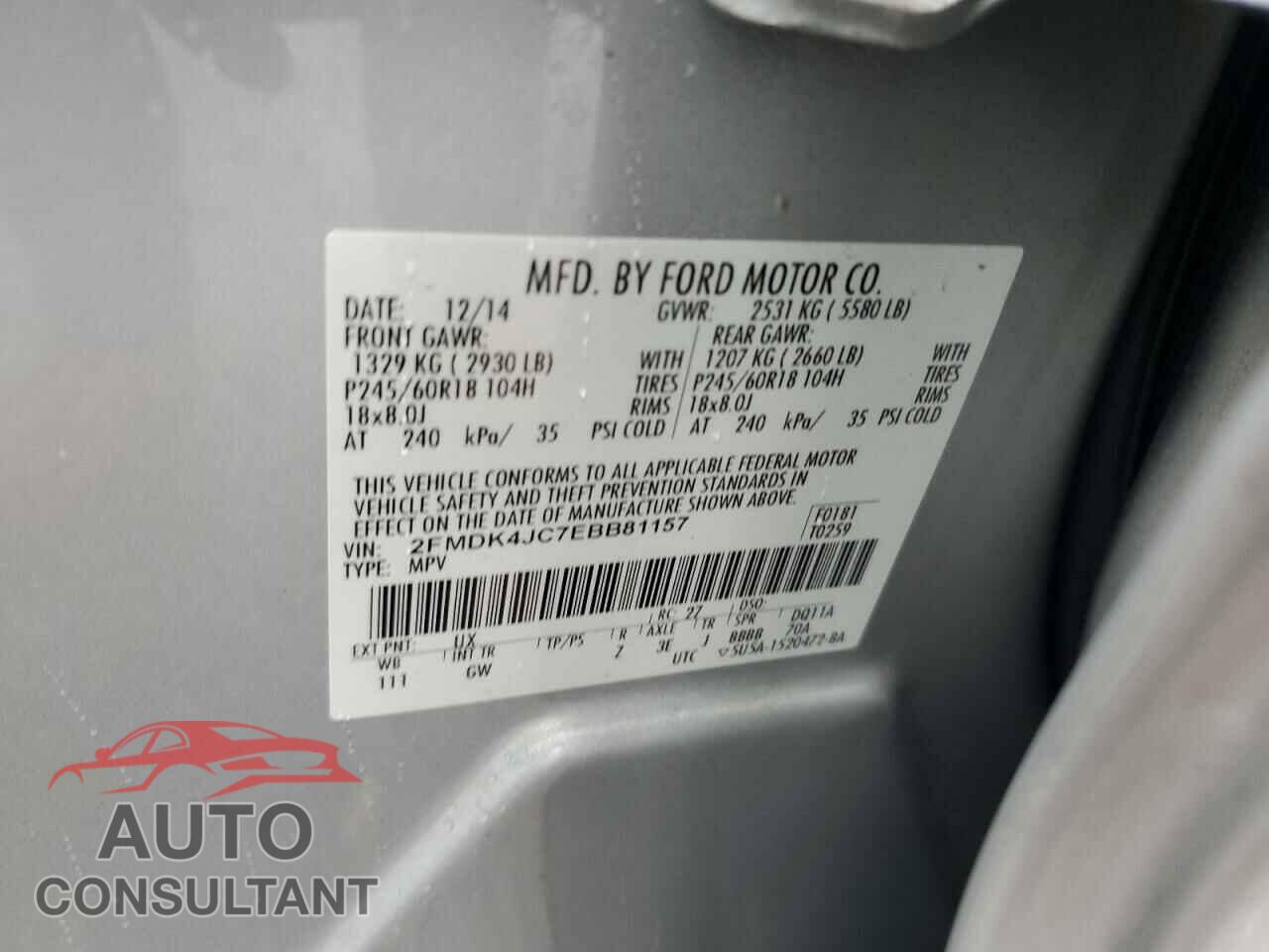 FORD EDGE 2014 - 2FMDK4JC7EBB81157