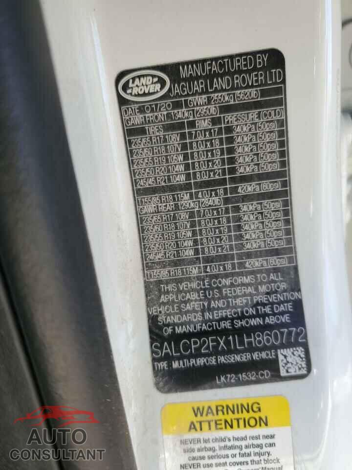LAND ROVER DISCOVERY 2020 - SALCP2FX1LH860772