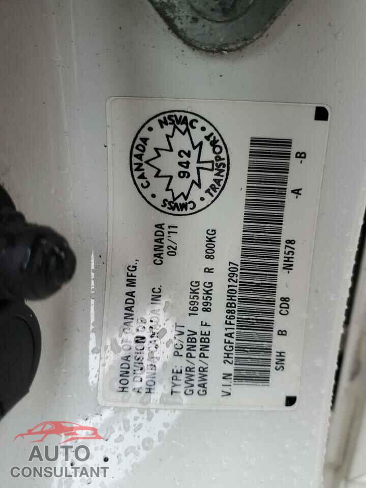 HONDA CIVIC 2011 - 2HGFA1F68BH012907