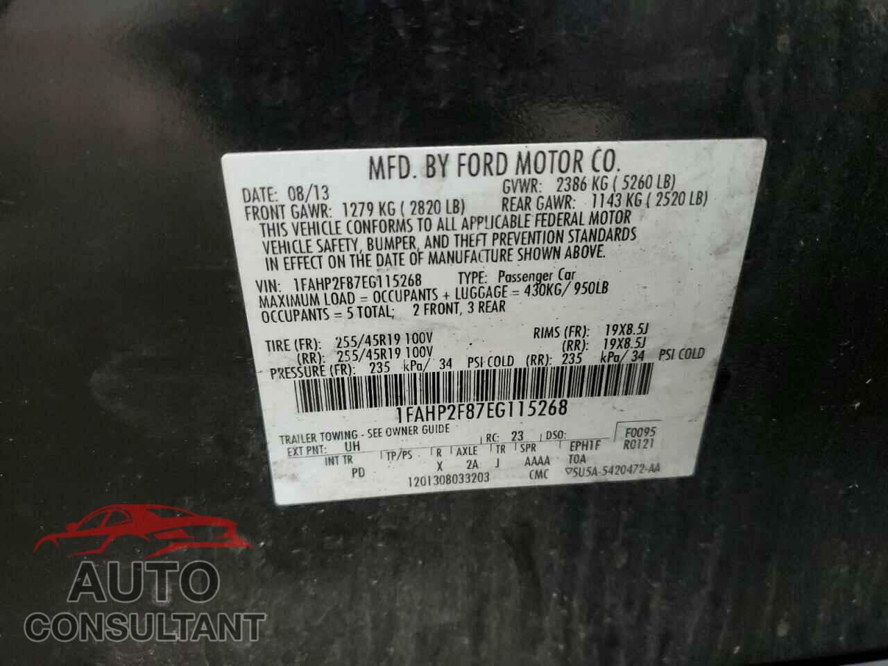 FORD TAURUS 2014 - 1FAHP2F87EG115268