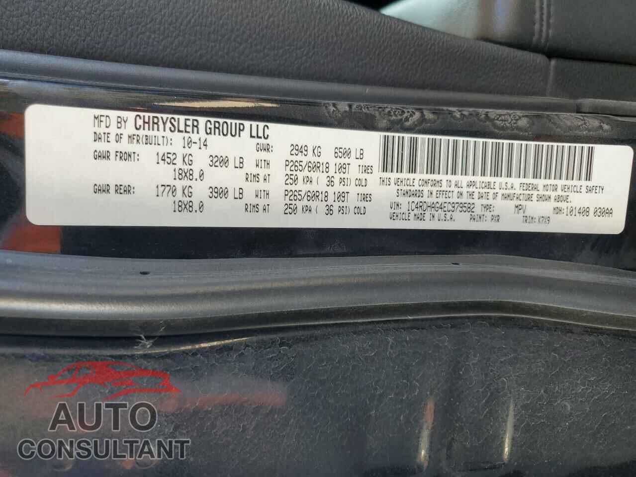 DODGE DURANGO 2014 - 1C4RDHAG4EC979582