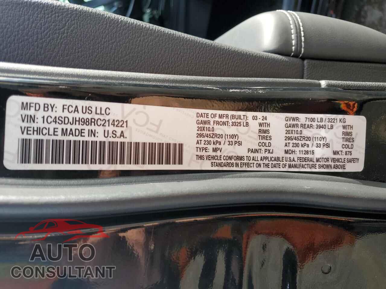 DODGE DURANGO 2024 - 1C4SDJH91RC193647
