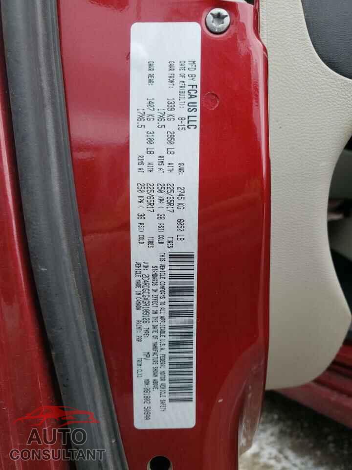 DODGE CARAVAN 2016 - 2C4RDGCGXGR109126