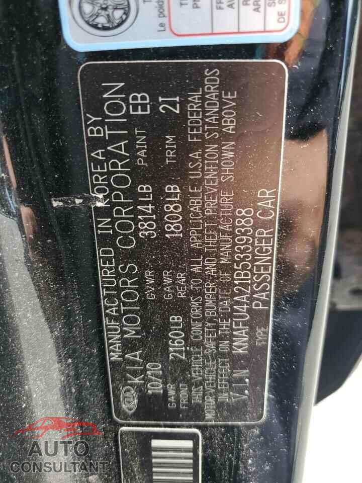 KIA FORTE 2011 - KNAFU4A21B5339388