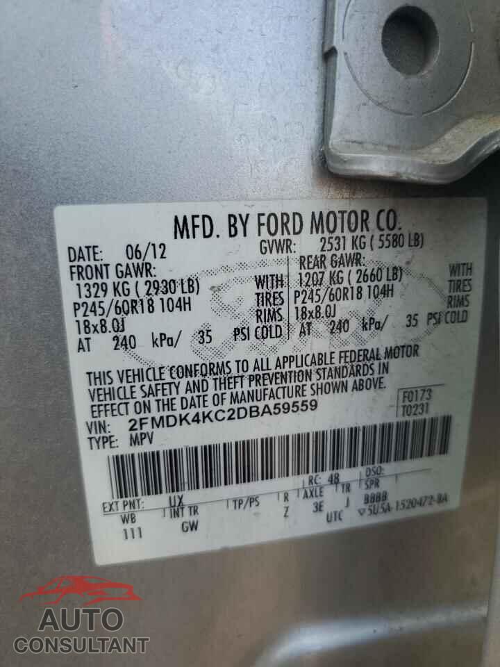 FORD EDGE 2013 - 2FMDK4KC2DBA59559