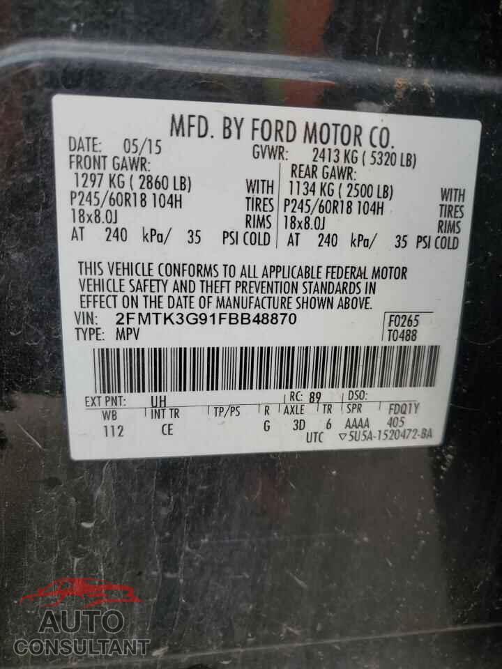 FORD EDGE 2015 - 2FMTK3G91FBB48870