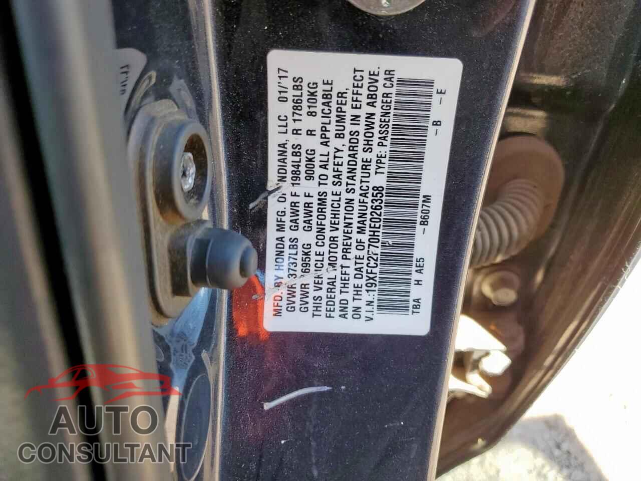 HONDA CIVIC 2017 - 19XFC2F70HE026358