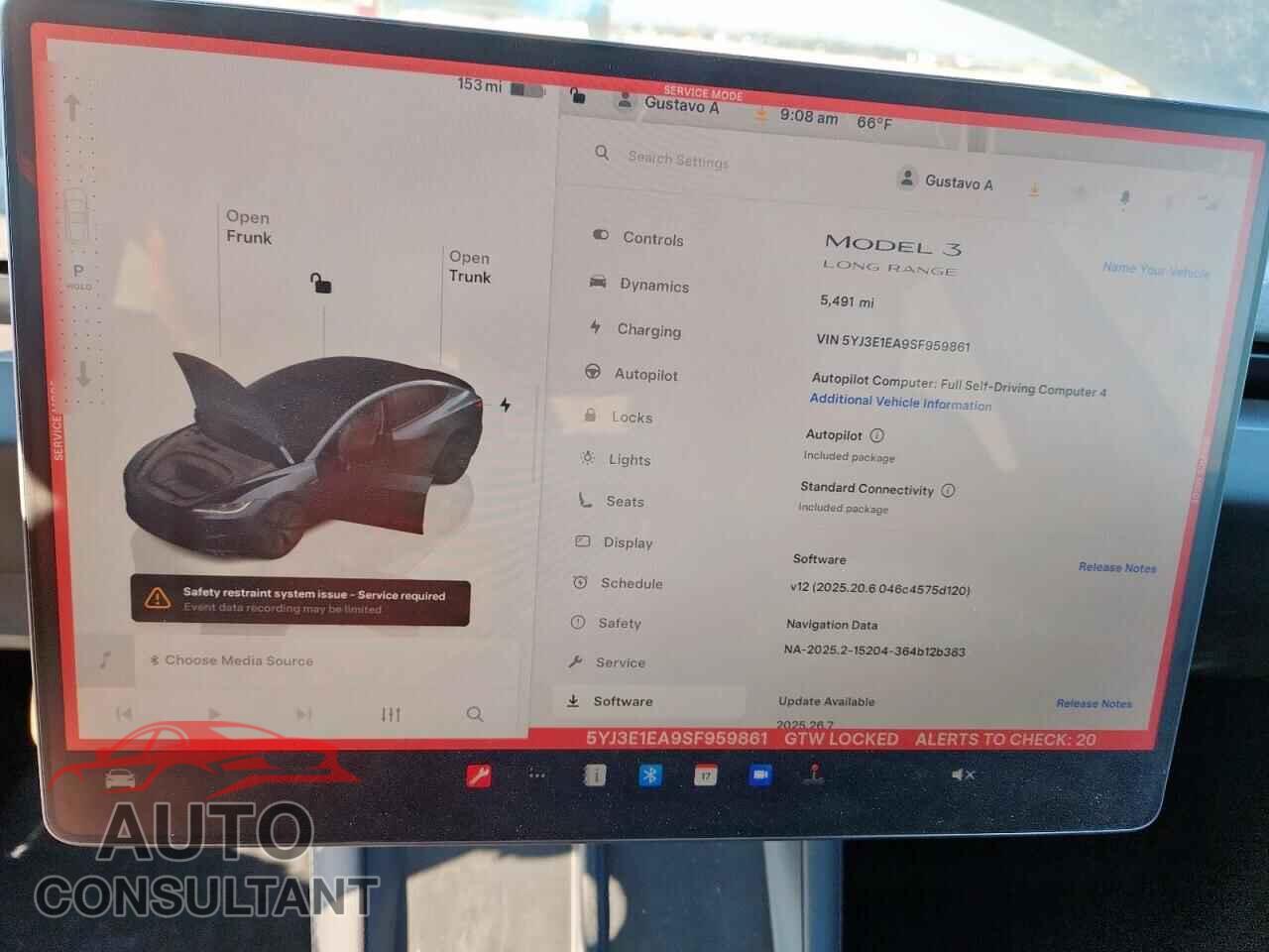 TESLA MODEL 3 2025 - 5YJ3E1EA9SF959861
