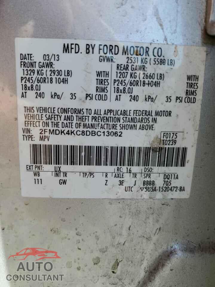 FORD EDGE 2013 - 2FMDK4KC8DBC13062
