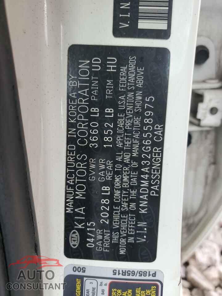 KIA RIO 2016 - KNADM4A32G6558975