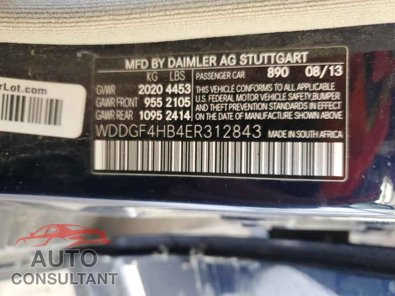 MERCEDES-BENZ C-CLASS 2014 - WDDGF4HB4ER312843