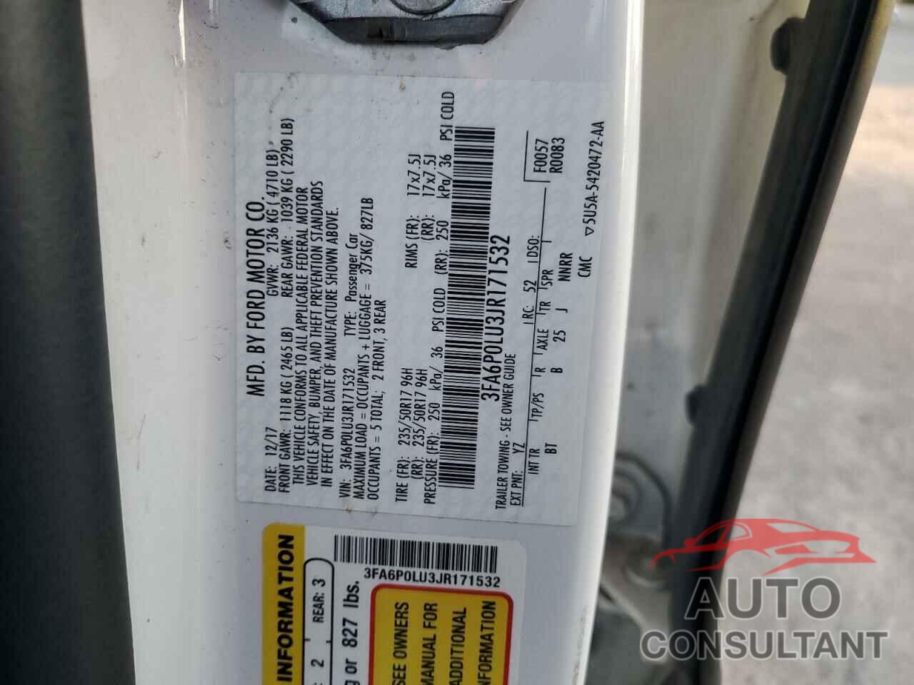 FORD FUSION 2018 - 3FA6P0LU3JR171532