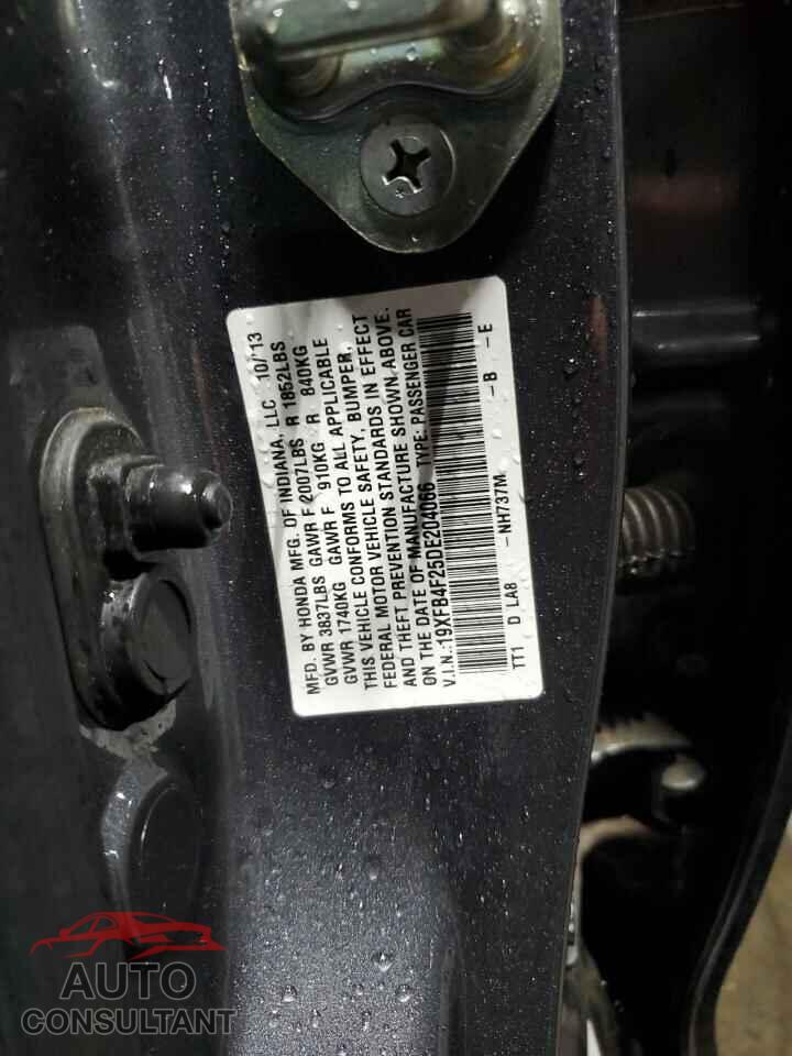 HONDA CIVIC 2013 - 19XFB4F25DE204066