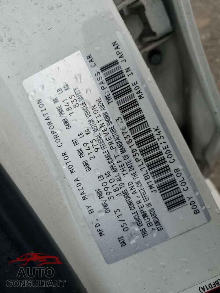 MAZDA 3 2013 - JM1BL1LP3D1837663