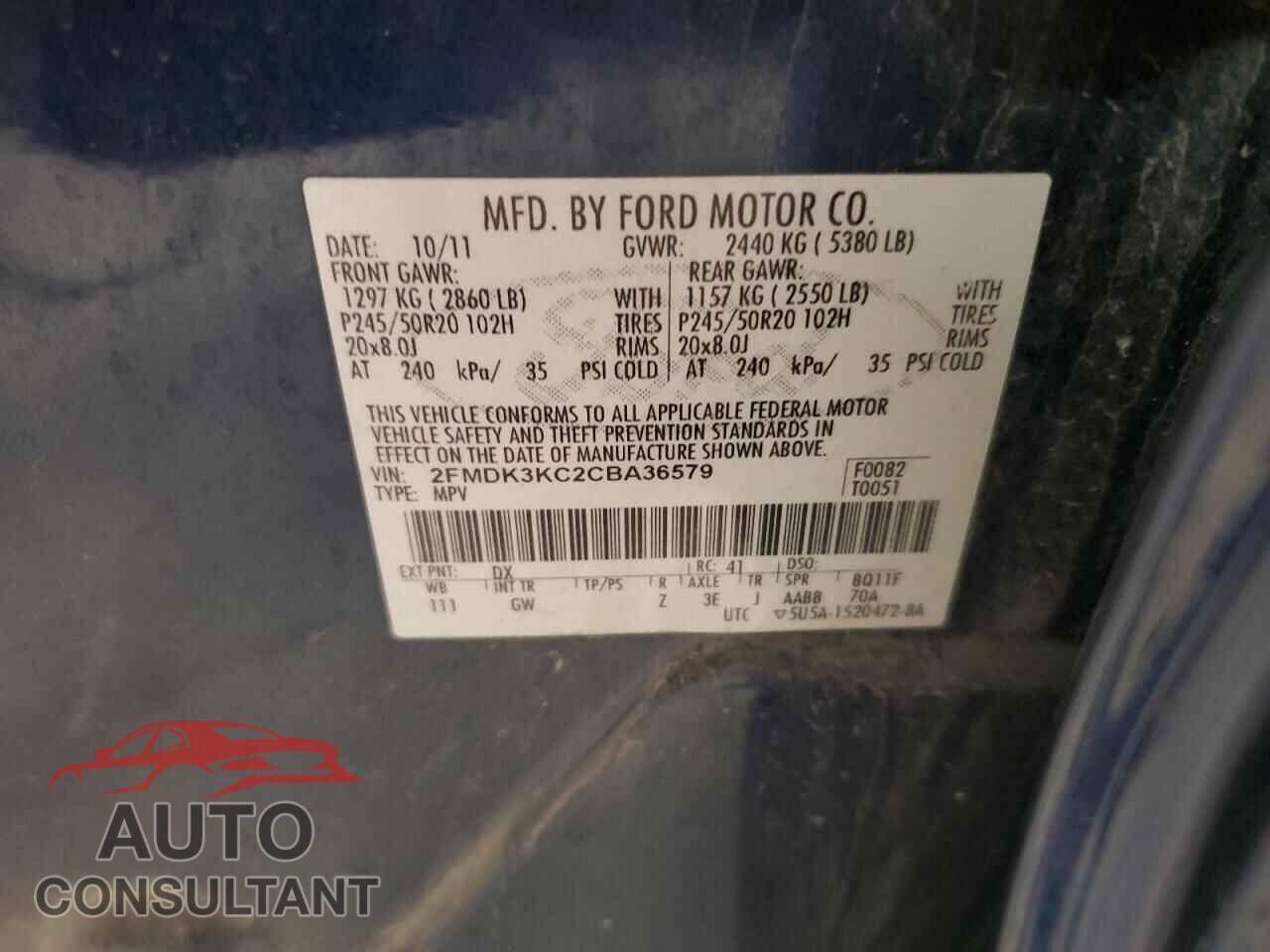 FORD EDGE 2012 - 2FMDK3KC2CBA36579
