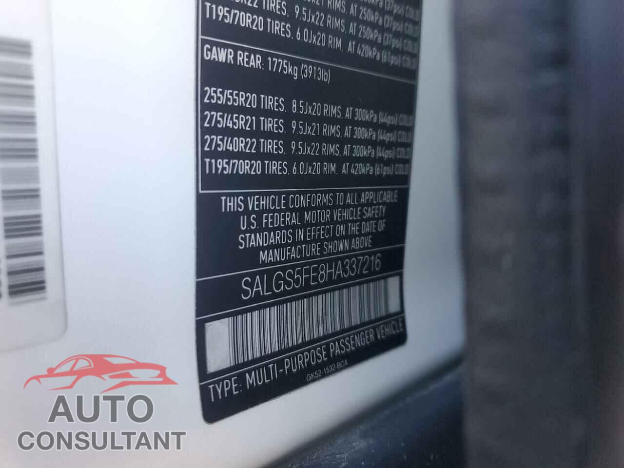 LAND ROVER RANGEROVER 2017 - SALGS5FE8HA337216