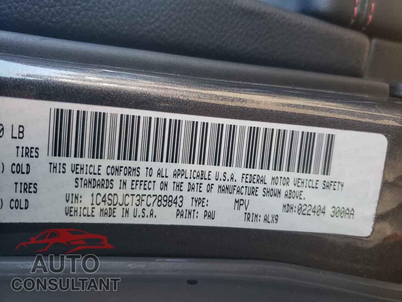 DODGE DURANGO 2015 - 1C4SDJCT3FC789843