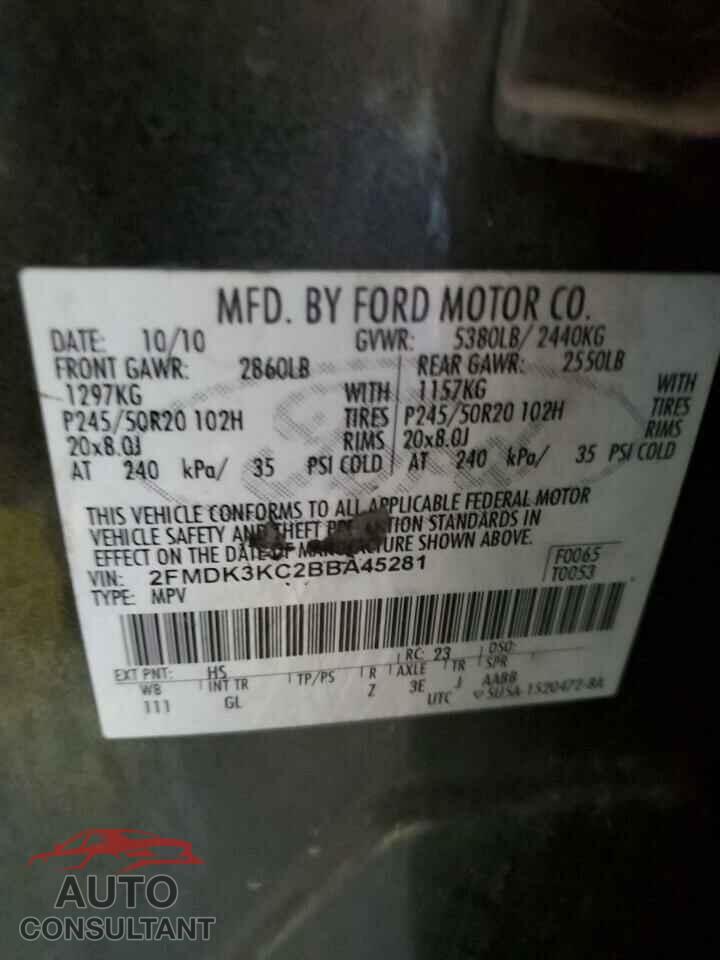 FORD EDGE 2011 - 2FMDK3KC2BBA45281