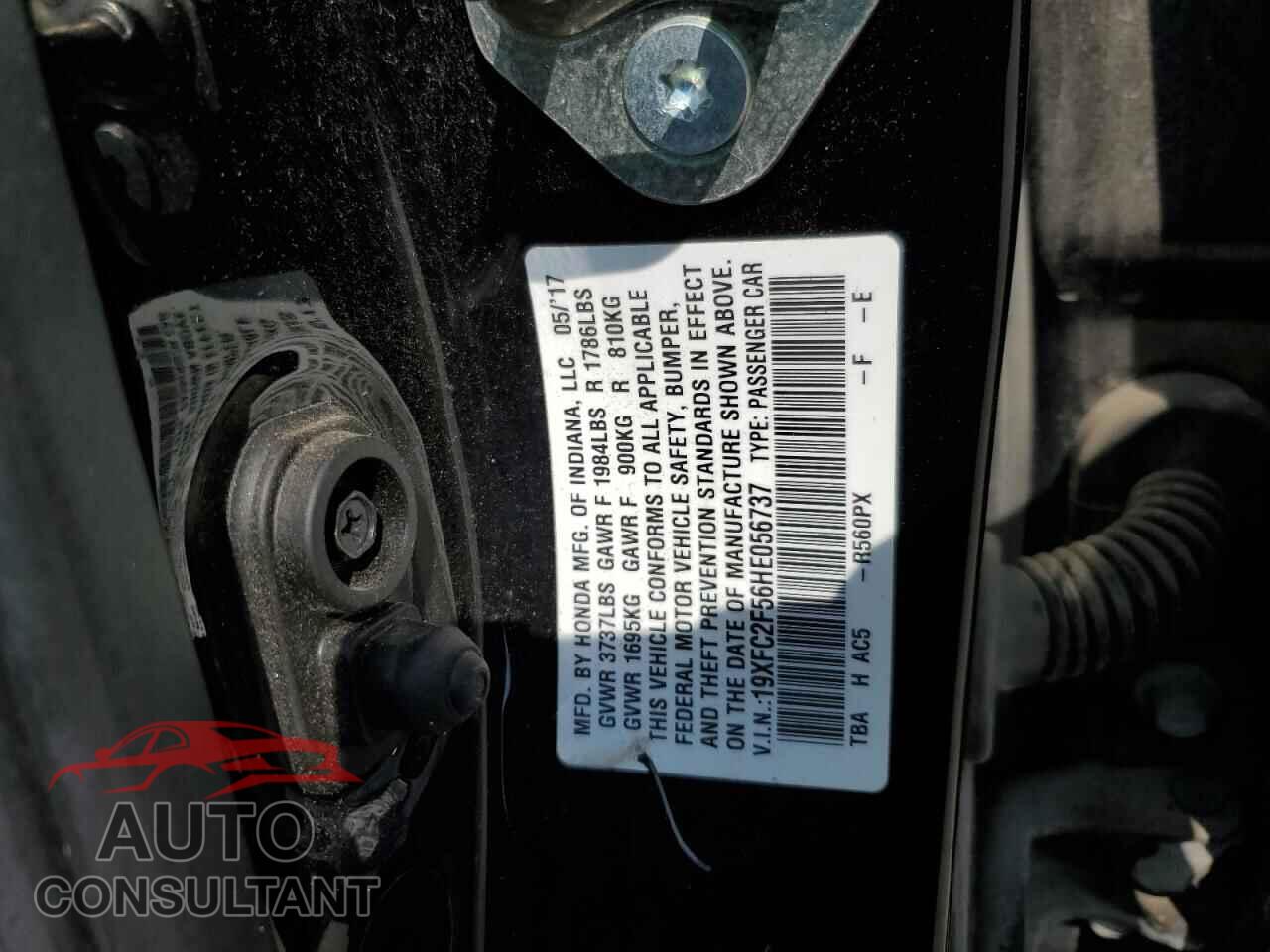 HONDA CIVIC 2017 - 19XFC2F56HE056737