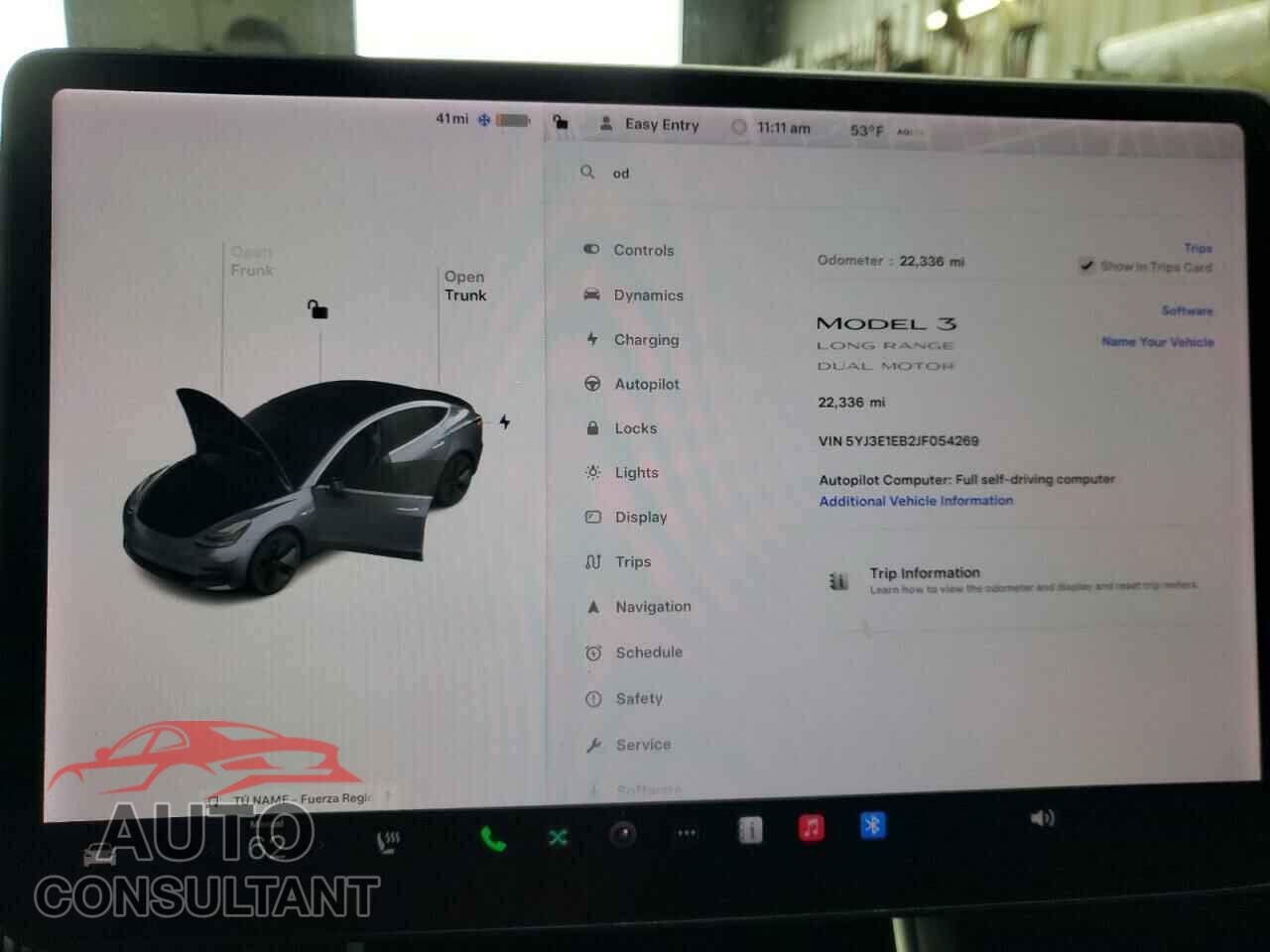 TESLA MODEL 3 2018 - 5YJ3E1EB2JF054269