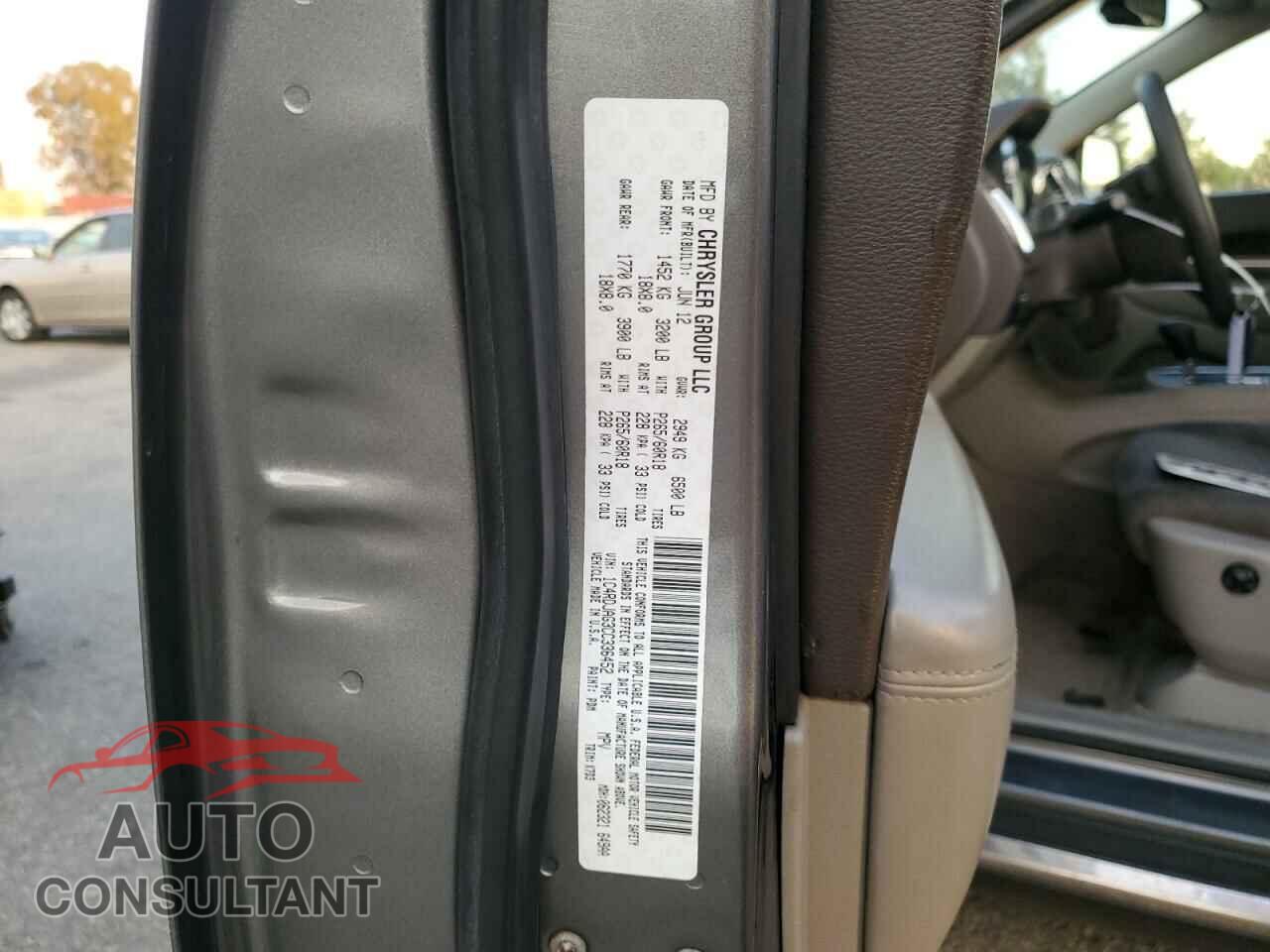 DODGE DURANGO 2012 - 1C4RDJAG3CC336452