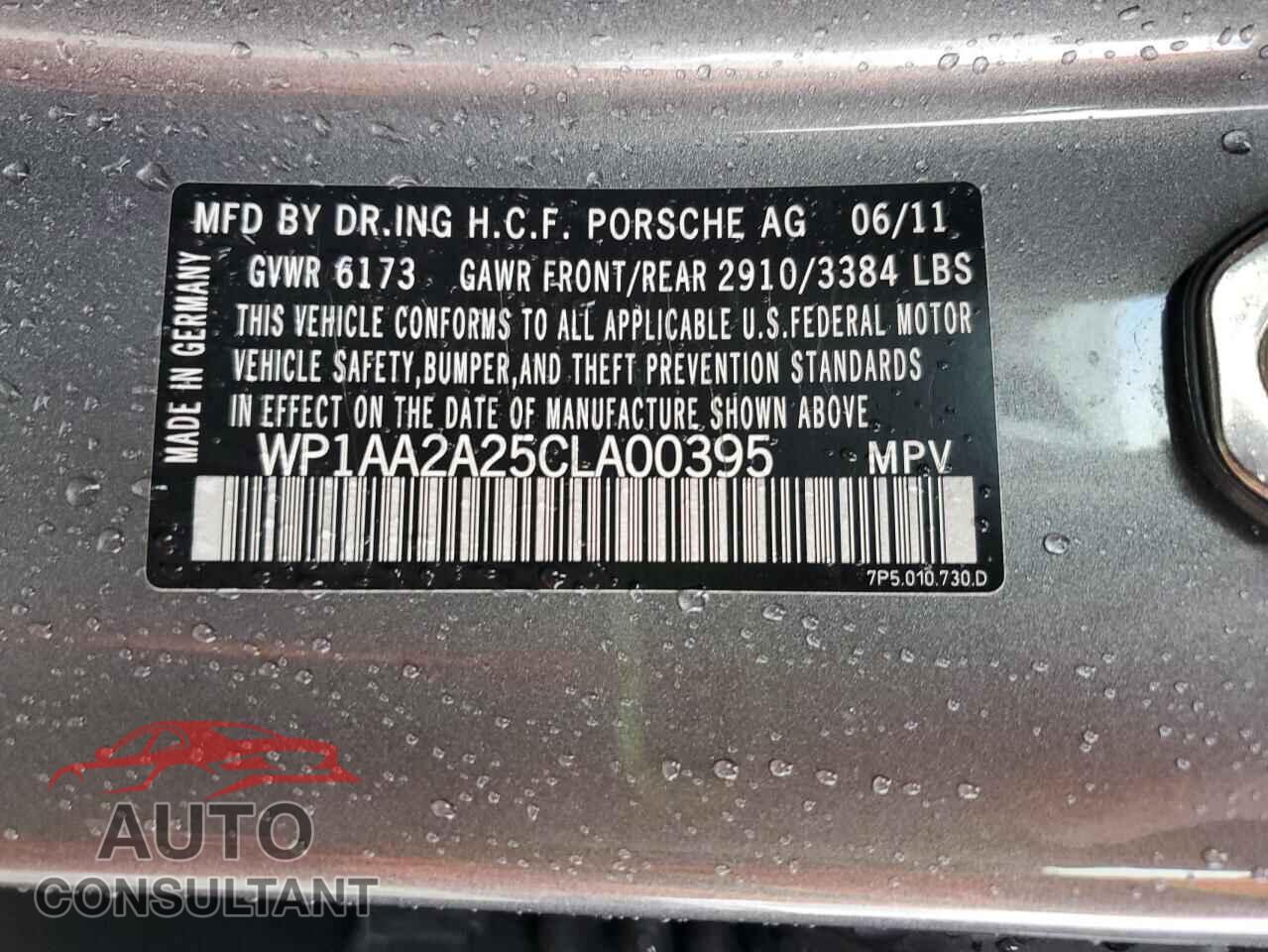 PORSCHE CAYENNE 2012 - WP1AA2A25CLA00395