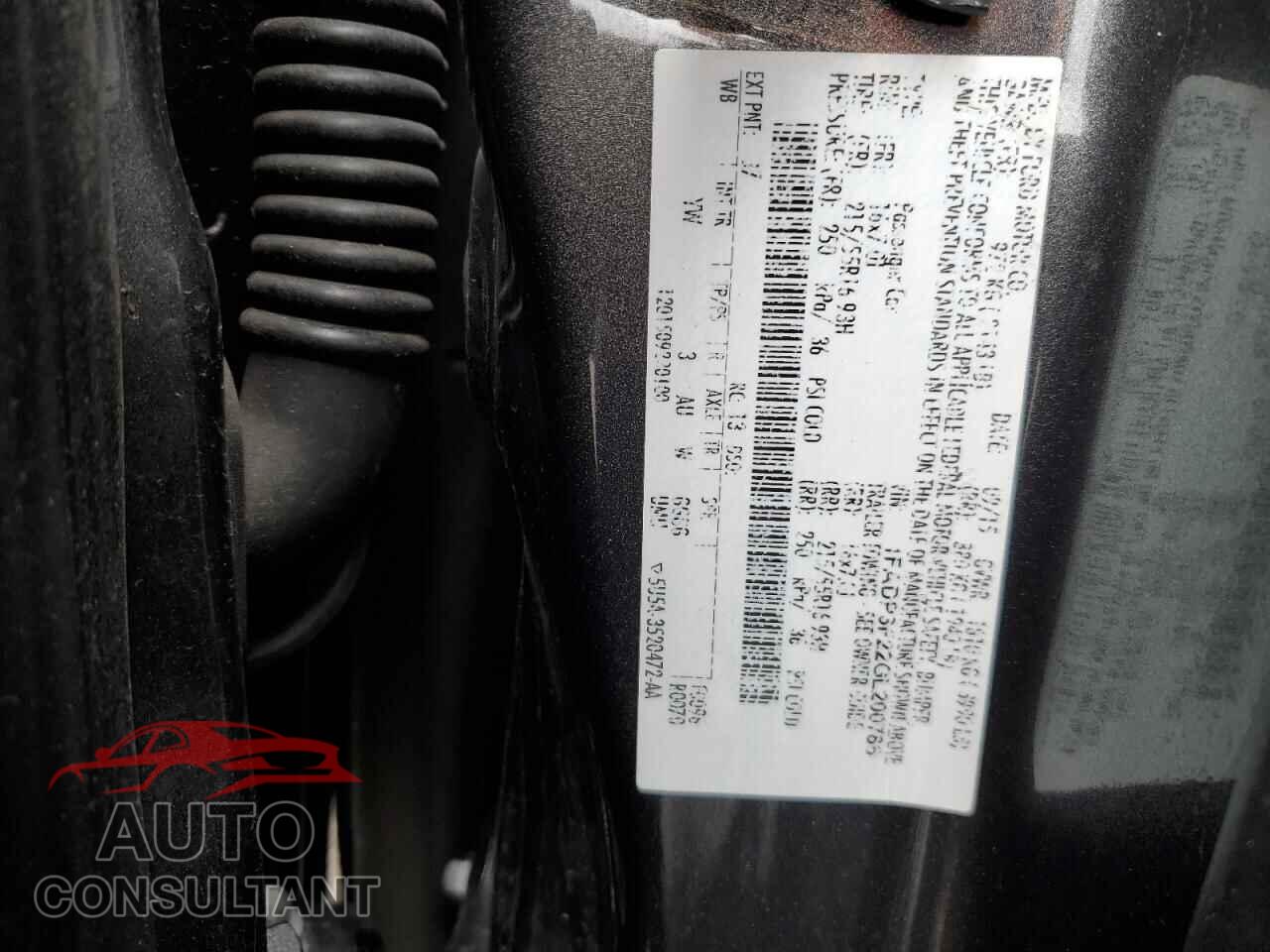 FORD FOCUS 2016 - 1FADP3F22GL200786