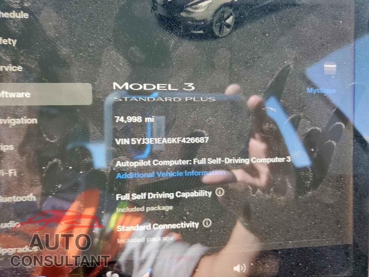 TESLA MODEL 3 2019 - 5YJ3E1EA6KF426687