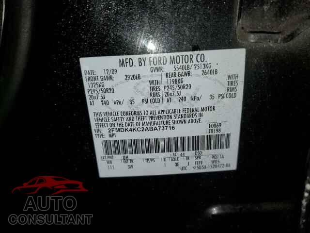 FORD EDGE 2010 - 2FMDK4KC2ABA73716