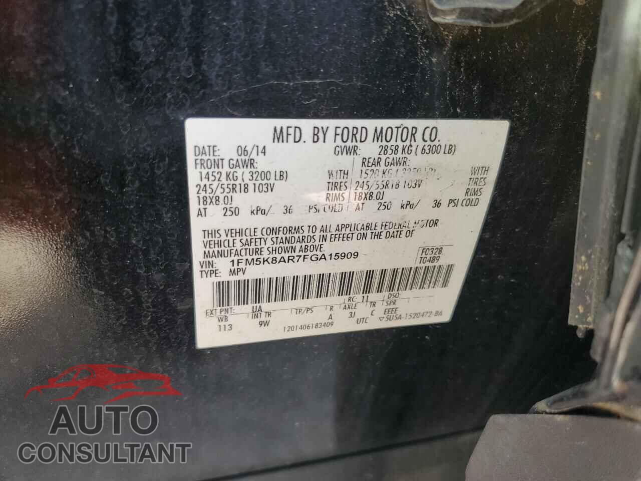 FORD EXPLORER 2015 - 1FM5K8AR7FGA15909
