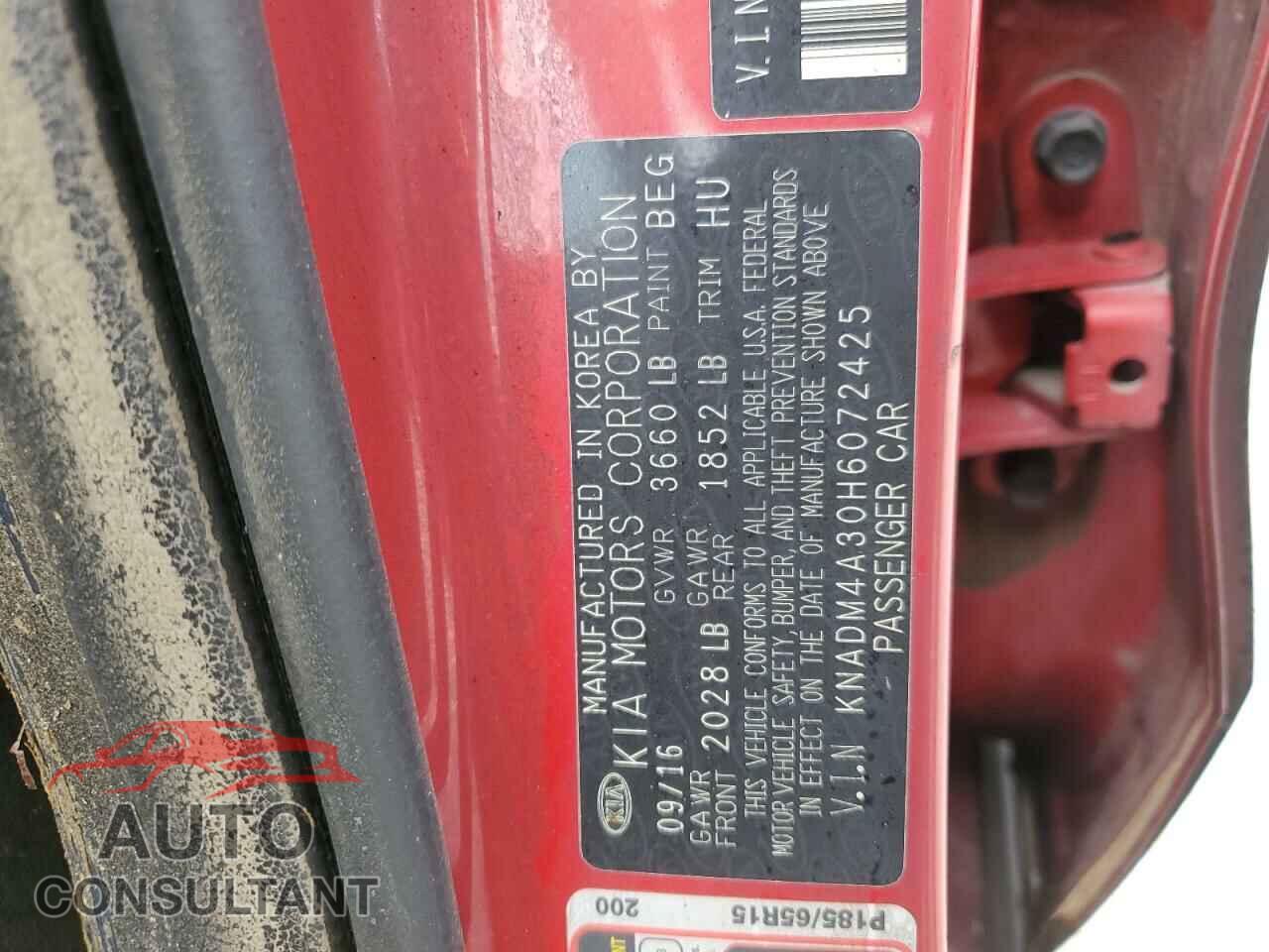 KIA RIO 2017 - KNADM4A30H6072425
