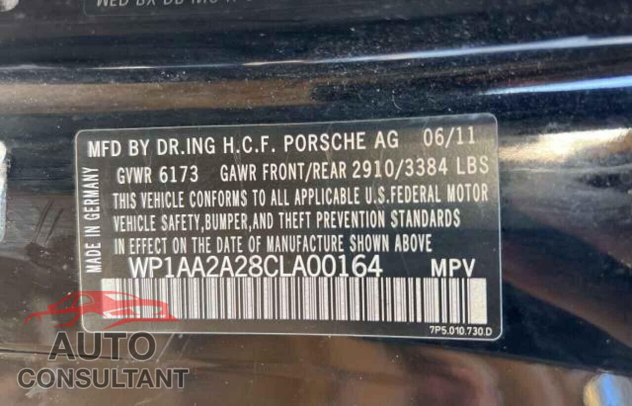PORSCHE CAYENNE 2012 - WP1AA2A28CLA00164