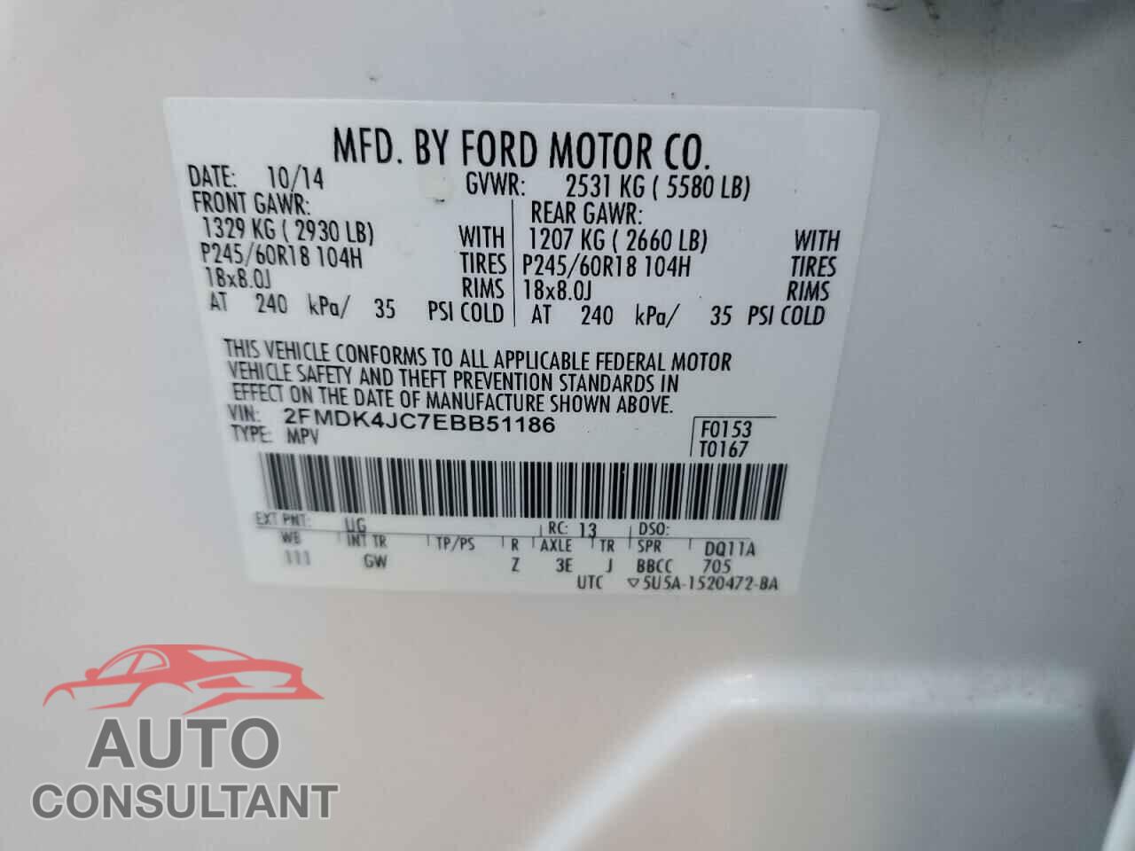 FORD EDGE 2014 - 2FMDK4JC7EBB51186