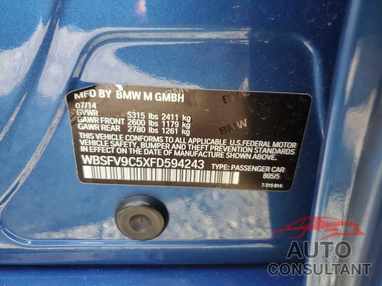 BMW M5 2015 - WBSFV9C5XFD594243