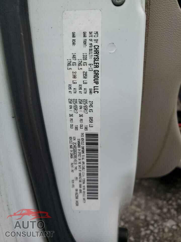 DODGE CARAVAN 2013 - 2C4RDGBG6DR814518