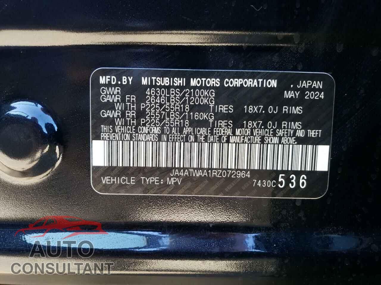 MITSUBISHI ECLIPSE 2024 - JA4ATWAA1RZ072964