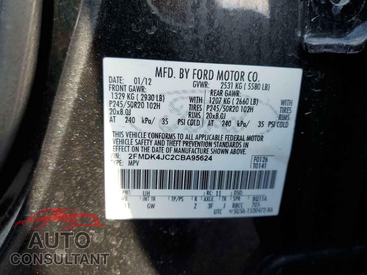FORD EDGE 2012 - 2FMDK4JC2CBA95624